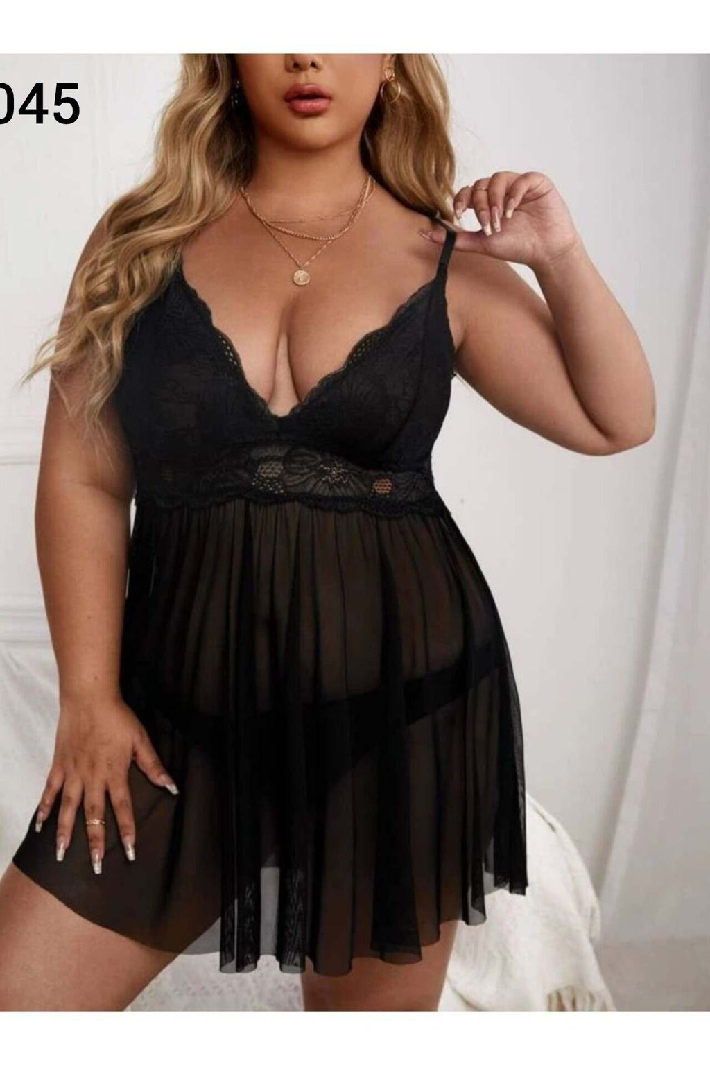 Siyah Dantel Babydoll