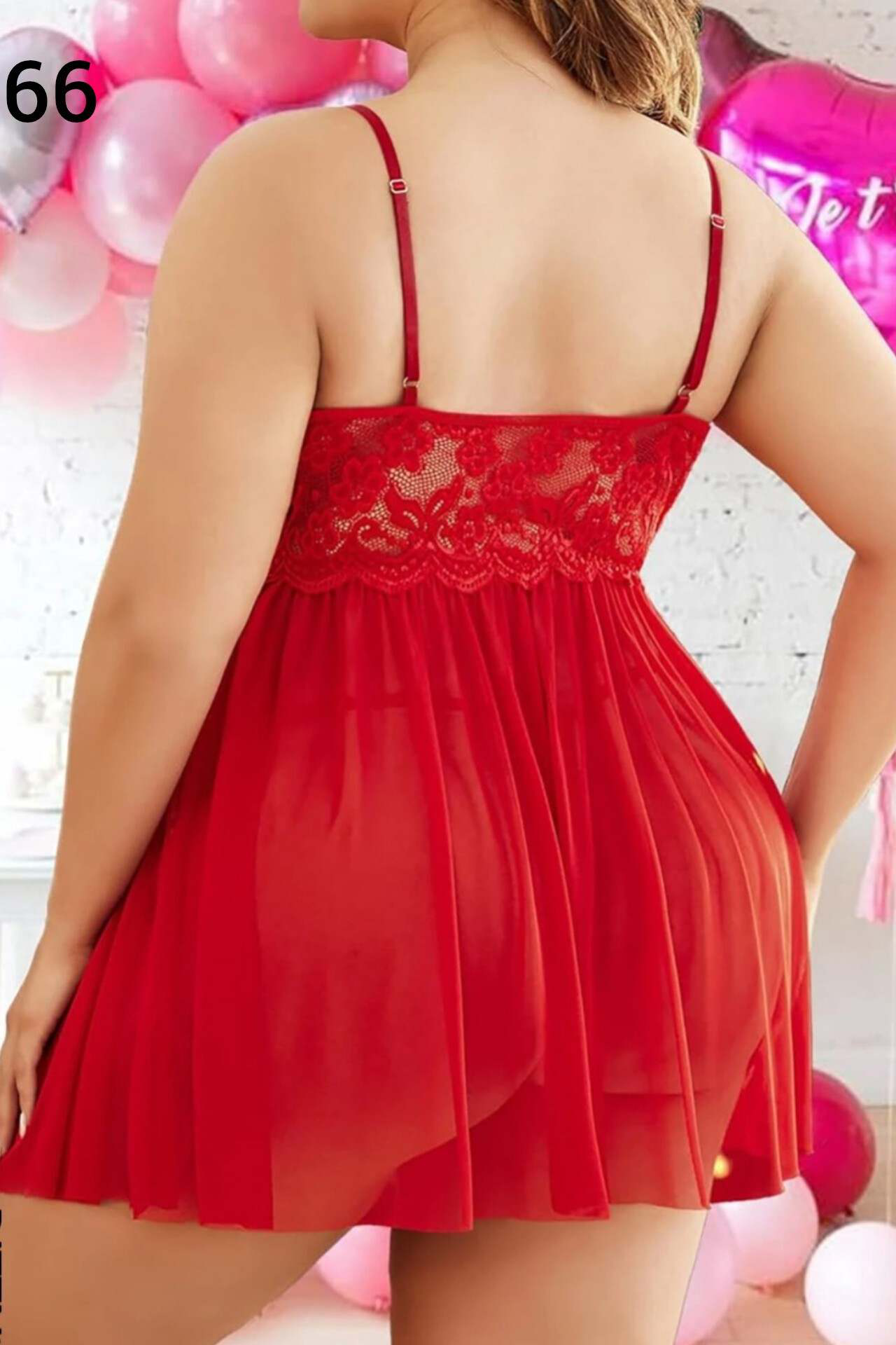 Kırmızı Dantel Babydoll