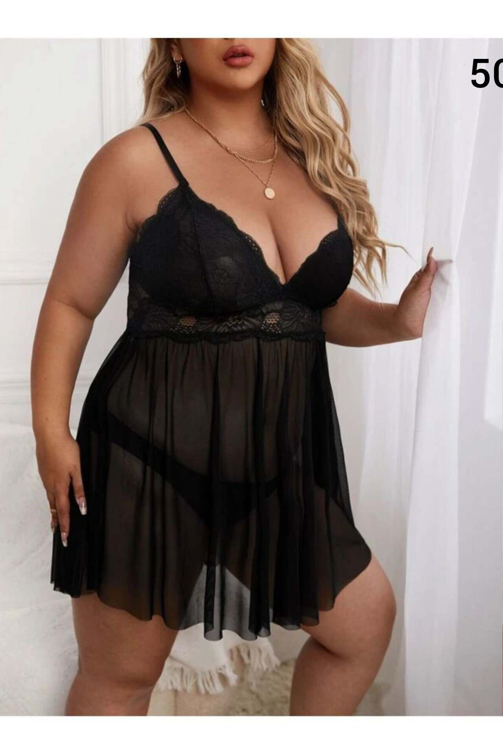 Siyah Dantel Babydoll