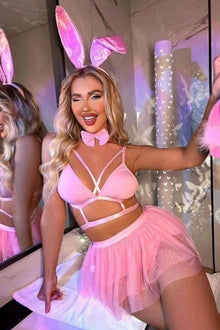 Kadın Fantezi Pembe Kostüm Erotik Kıyafet