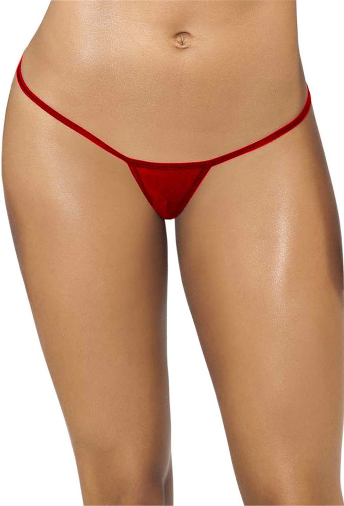 Kırmızı Transparan Tül String Tanga
